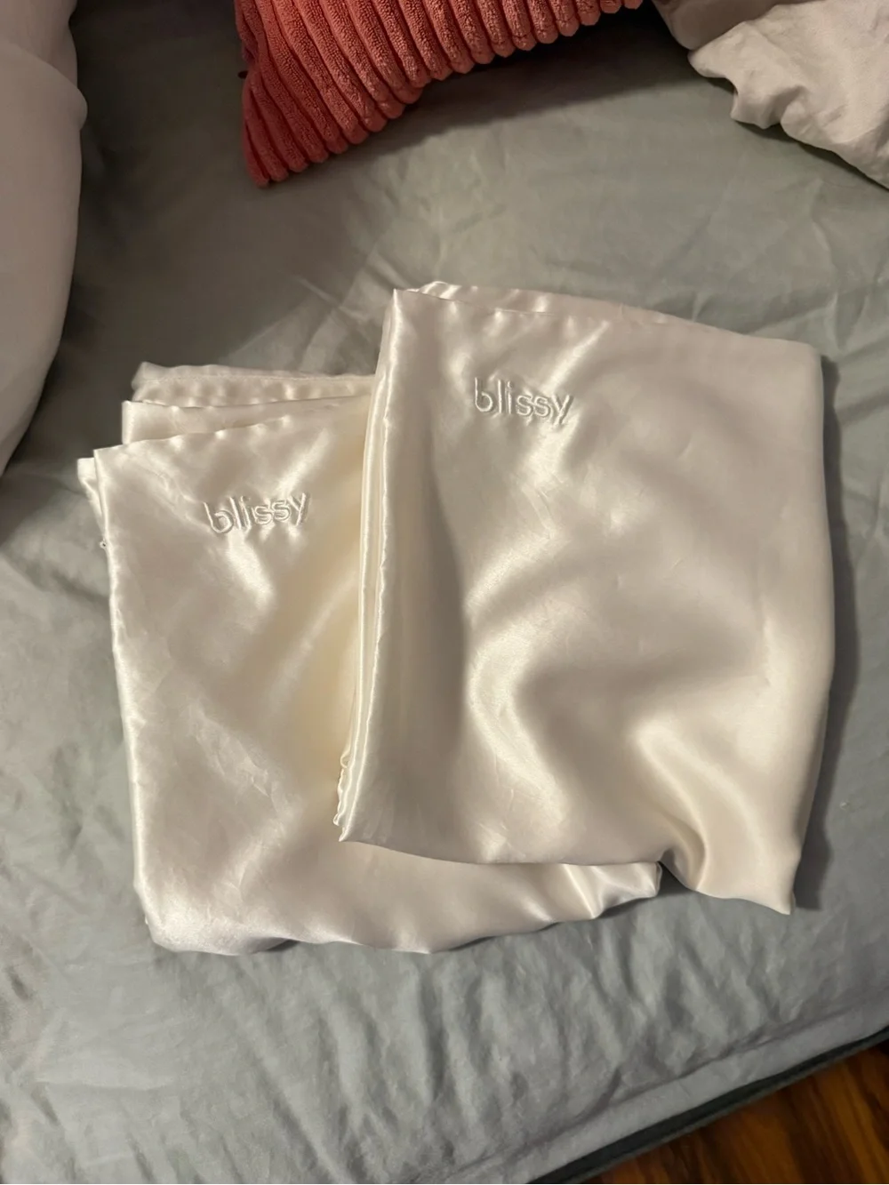 2 Pack - Blissy 100% Mulberry Silk Pillowcase - White - King